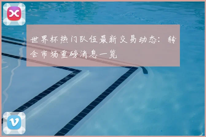 世界杯热门队伍最新交易动态：转会市场重磅消息一览